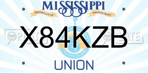 X84KZB Mississippi License Plate