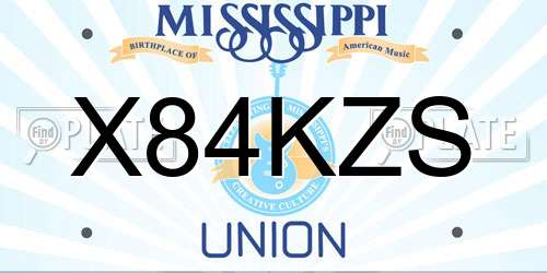 X84KZS Mississippi License Plate