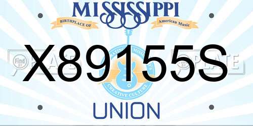 X89155S Mississippi License Plate