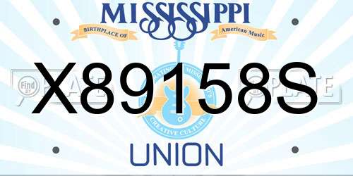 X89158S Mississippi License Plate