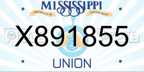 X891855 Mississippi License Plate
