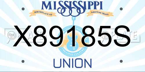 X89185S Mississippi License Plate