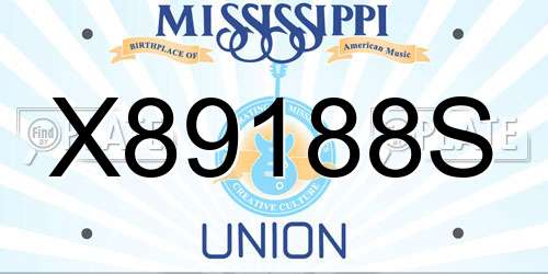 X89188S Mississippi License Plate