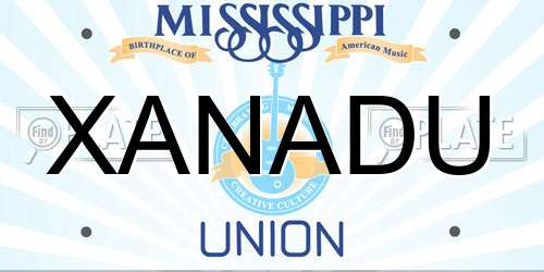 XANADU Mississippi License Plate
