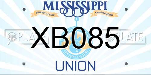 XB085 Mississippi License Plate