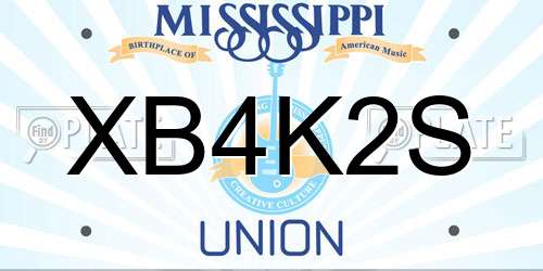 XB4K2S Mississippi License Plate