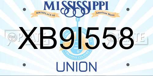 XB9I558 Mississippi License Plate