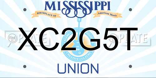 XC2G5T Mississippi License Plate