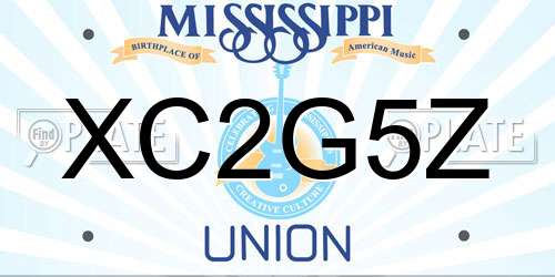 XC2G5Z Mississippi License Plate