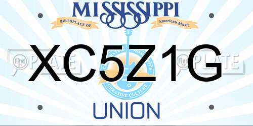 XC5Z1G Mississippi License Plate
