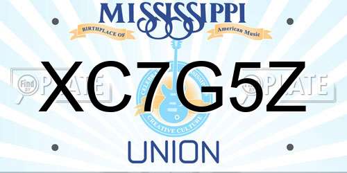 XC7G5Z Mississippi License Plate