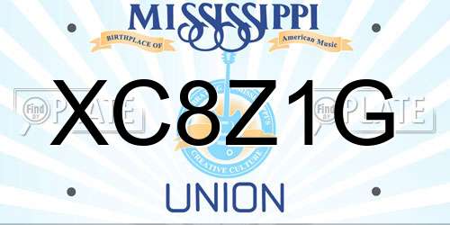 XC8Z1G Mississippi License Plate