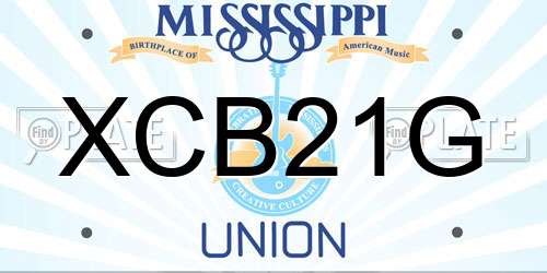XCB21G Mississippi License Plate