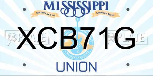 XCB71G Mississippi License Plate