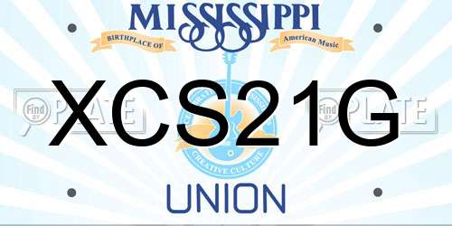 XCS21G Mississippi License Plate