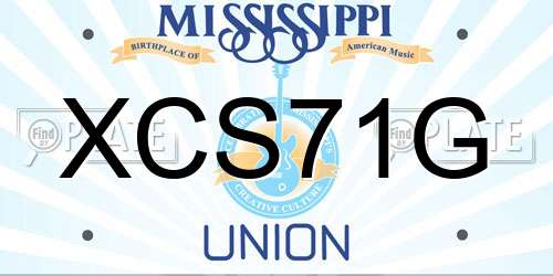XCS71G Mississippi License Plate