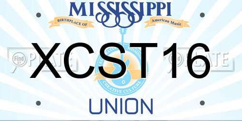 XCST16 Mississippi License Plate