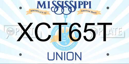 XCT65T Mississippi License Plate