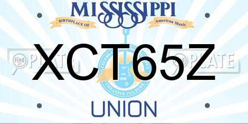 XCT65Z Mississippi License Plate
