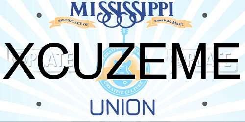 XCUZEME Mississippi License Plate