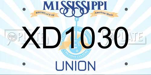 XD1030 Mississippi License Plate