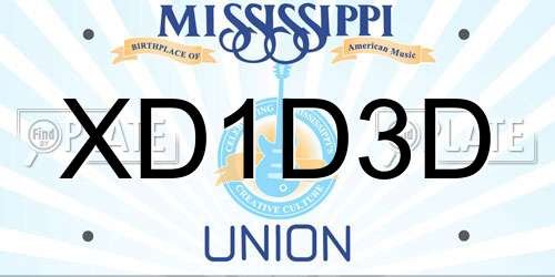 XD1D3D Mississippi License Plate