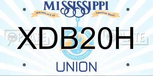 XDB20H Mississippi License Plate