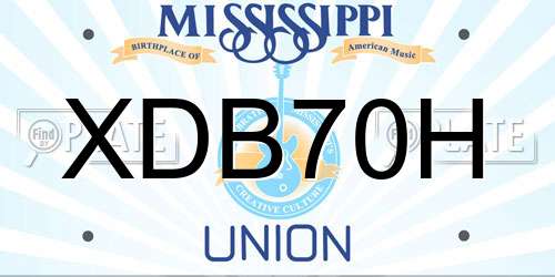 XDB70H Mississippi License Plate