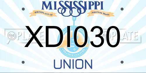 XDI030 Mississippi License Plate