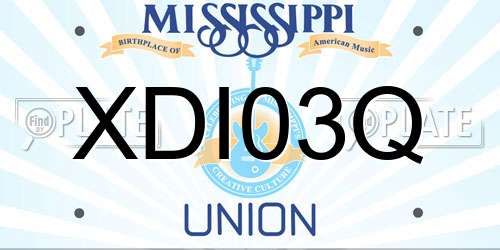 XDI03Q Mississippi License Plate