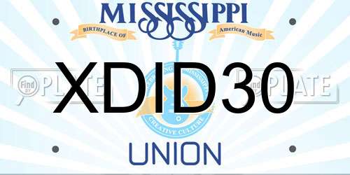 XDID30 Mississippi License Plate