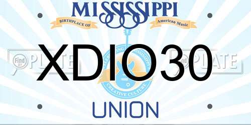 XDIO30 Mississippi License Plate