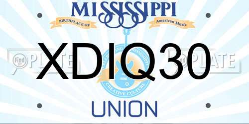 XDIQ30 Mississippi License Plate