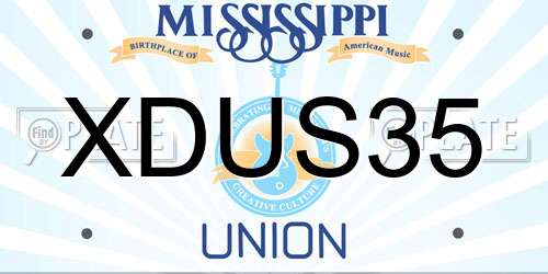 XDUS35 Mississippi License Plate