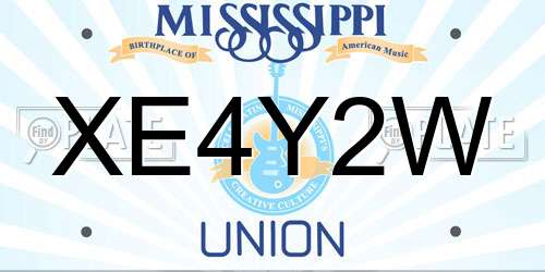 XE4Y2W Mississippi License Plate