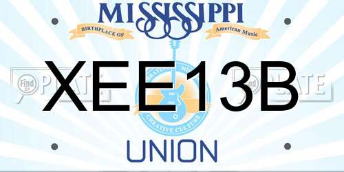XEE13B Mississippi License Plate