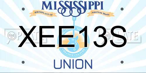 XEE13S Mississippi License Plate