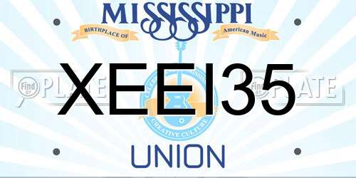 XEEI35 Mississippi License Plate