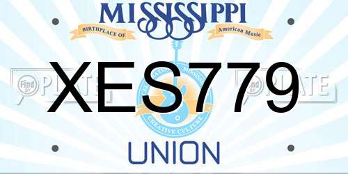 XES779 Mississippi License Plate