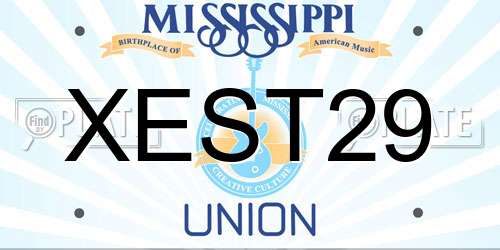 XEST29 Mississippi License Plate