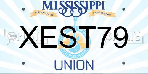 XEST79 Mississippi License Plate