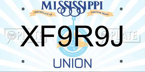 XF9R9J Mississippi License Plate