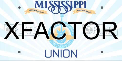 XFACTOR Mississippi License Plate