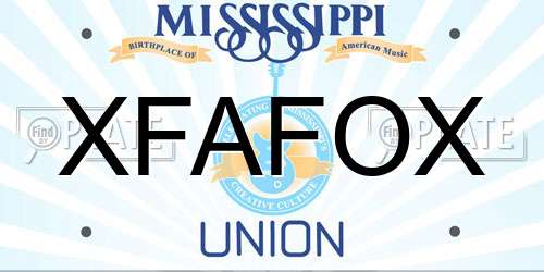 XFAFOX Mississippi License Plate