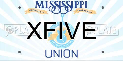 XFIVE Mississippi License Plate