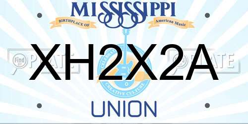 XH2X2A Mississippi License Plate