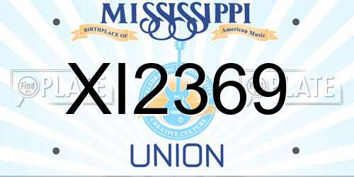 XI2369 Mississippi License Plate