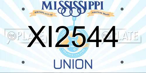 XI2544 Mississippi License Plate