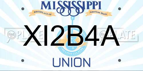 XI2B4A Mississippi License Plate