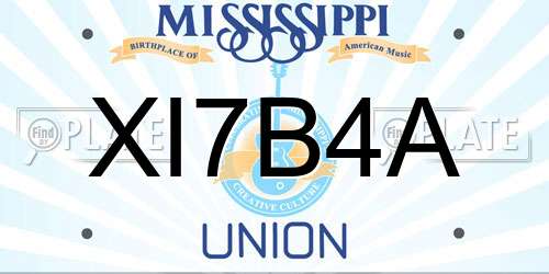 XI7B4A Mississippi License Plate